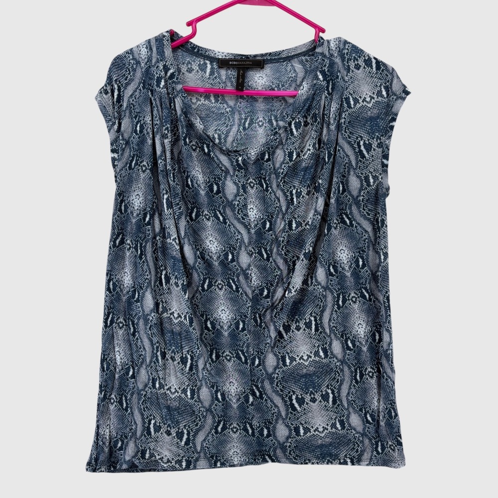 BCBGMaxazria Womens Top Size M Snakeskin Animal Edgy Mob Wife